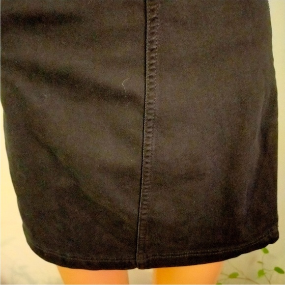 Free People jean skirt mini size 0 Black pintuck Denim High Rise Zip Front - Picture 5 of 13